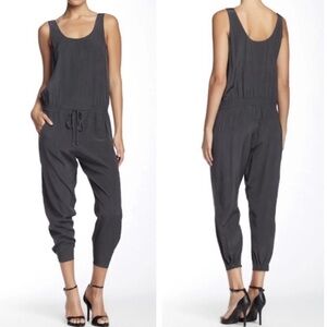 Vince Grey Cotton-Blend Jumpsuit